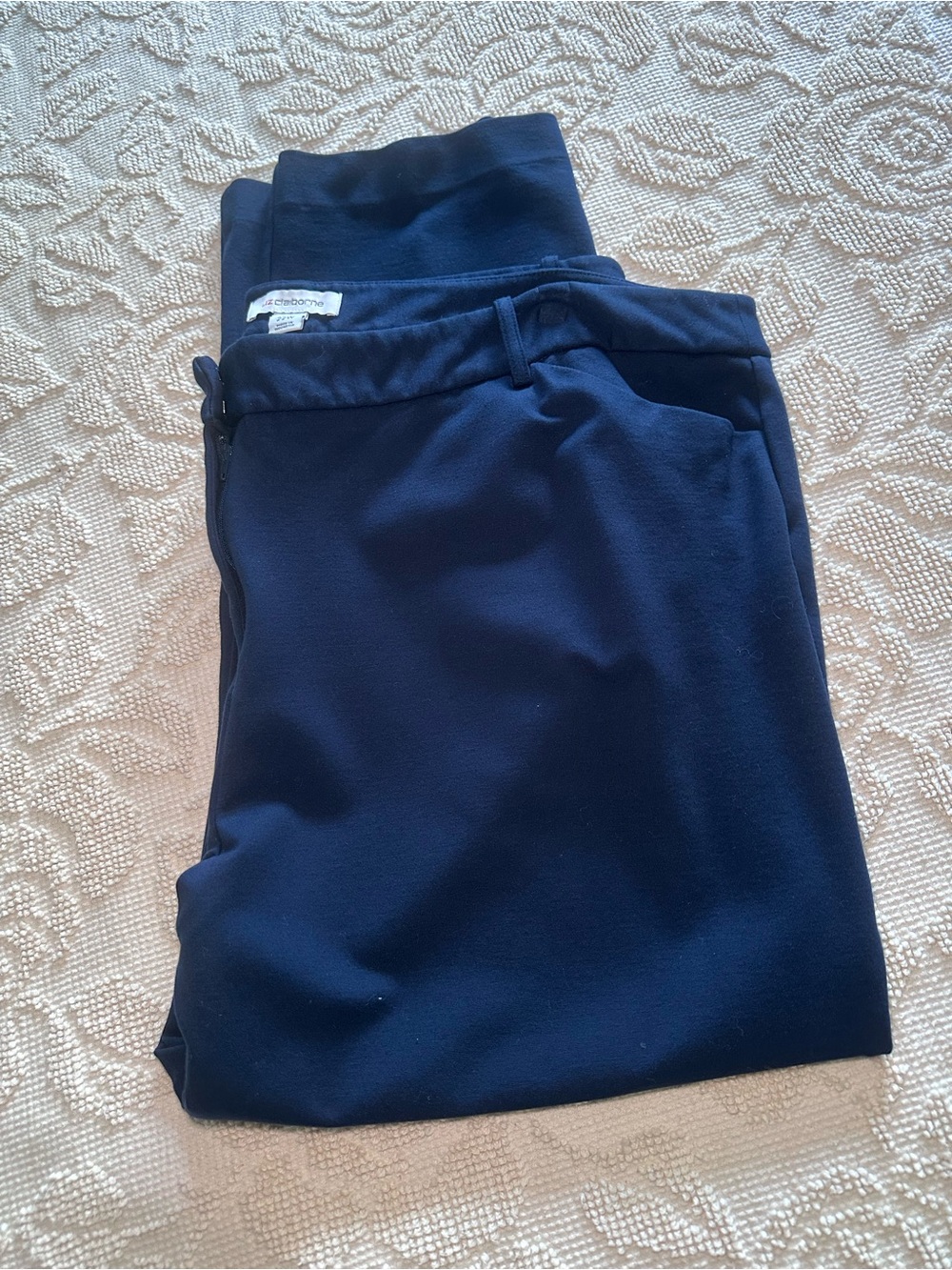 Slim Straight-Leg Mid-Rise Wardrobe Staple Pant Size 22W Plus Navy LC Emma - Picture 3 of 8